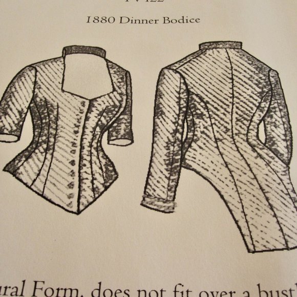 Truly Victorian 1880 Dinner Bodice Pattern TV422 Old West Reenactment Costume - Picture 2 of 6